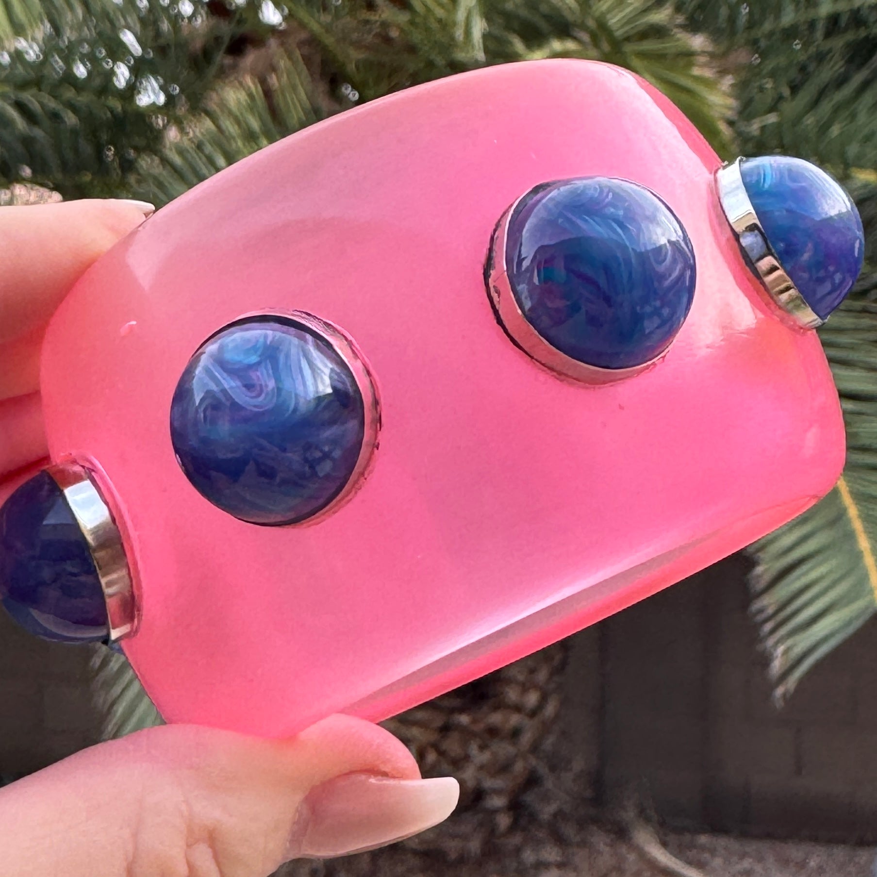 Neon Pink &amp; Blue Aura Bangle Bracelet
