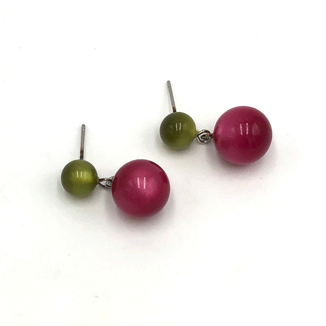 Olive &amp; Cranberry Moonglow Mini Lollipop Earrings