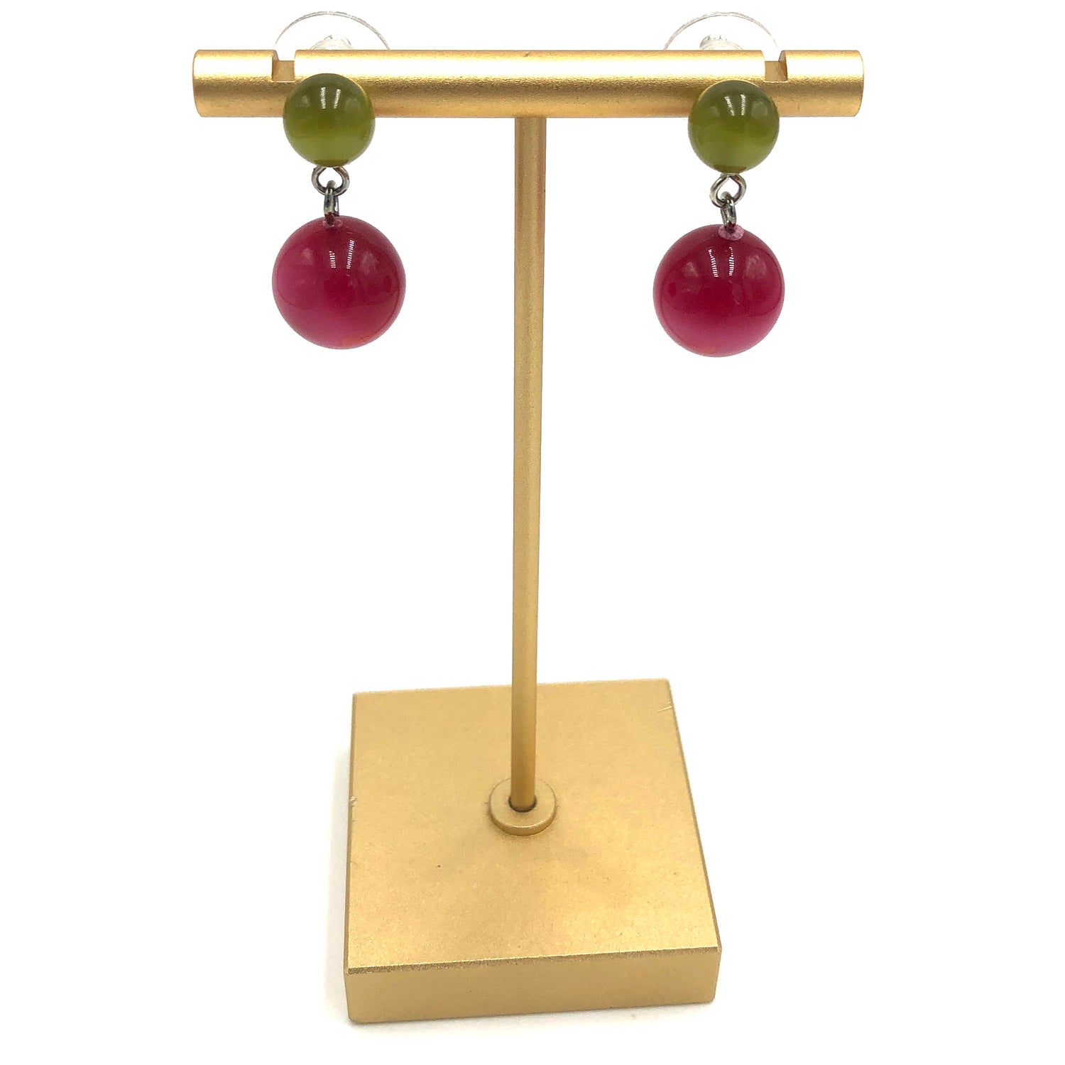 Olive &amp; Cranberry Moonglow Mini Lollipop Earrings