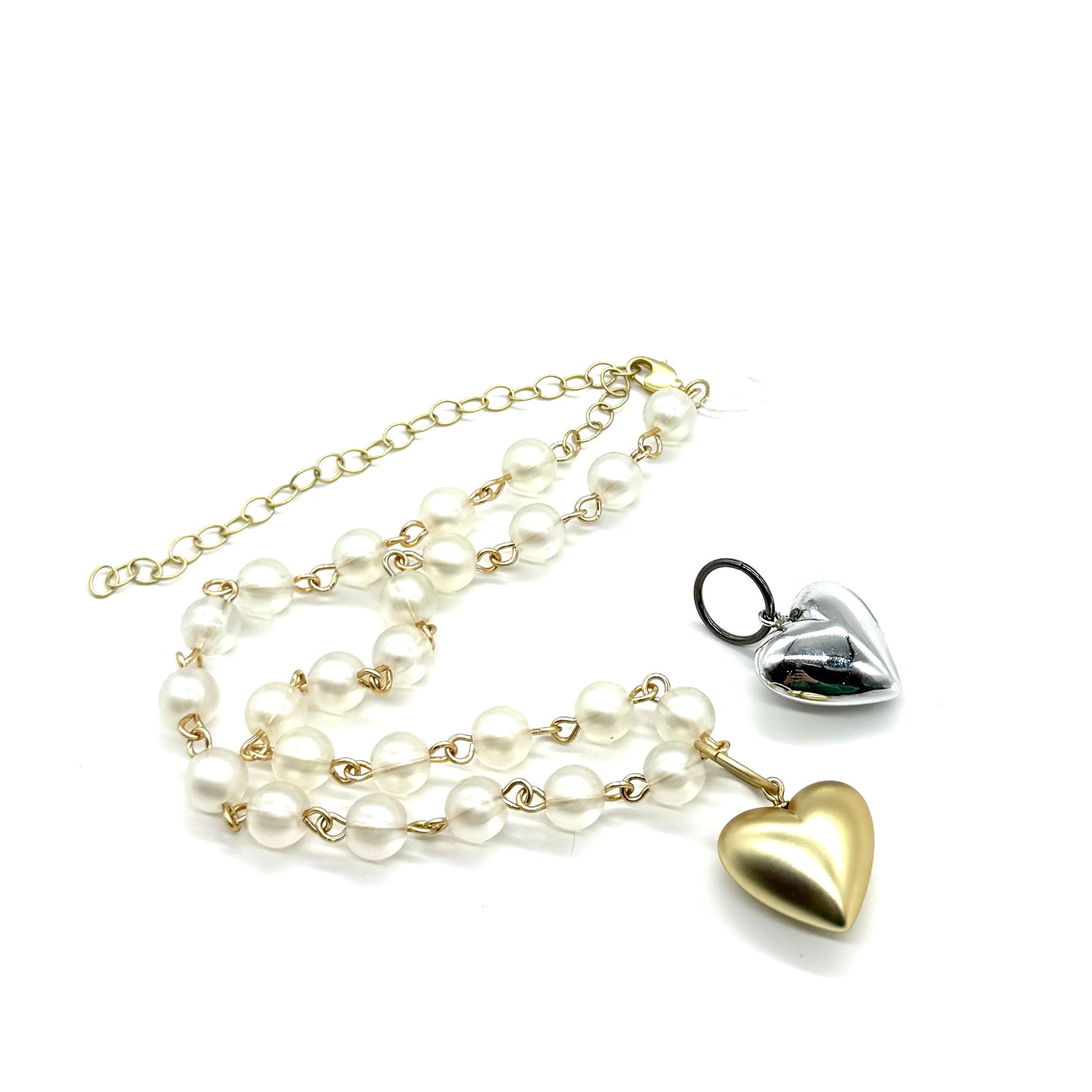 Misted Pearl Love You Amelia Necklace