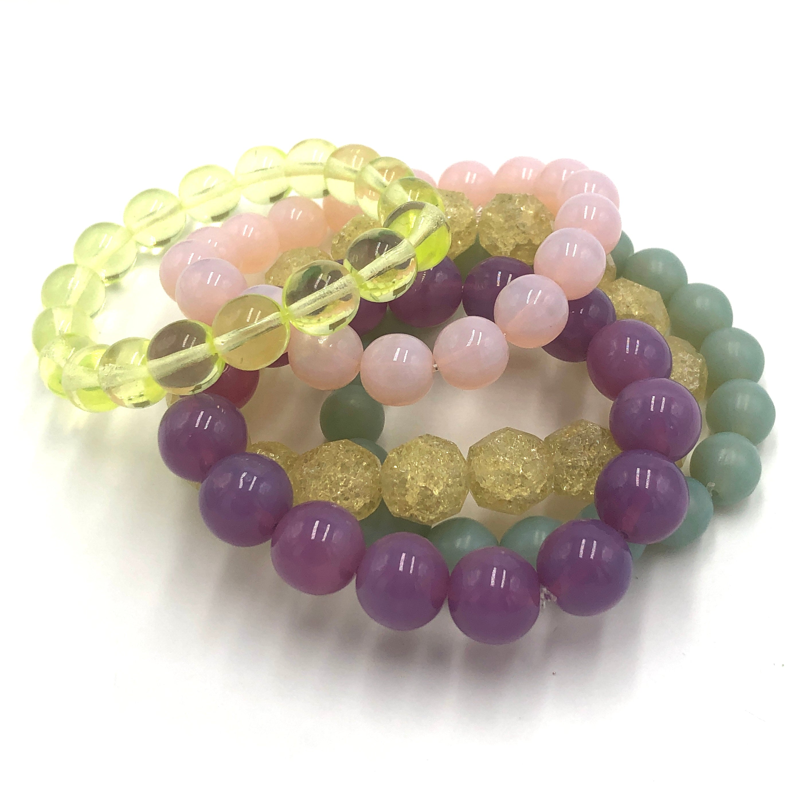 Lilac Opal - Leetie Archival Vintage Glass Stretch Bracelet