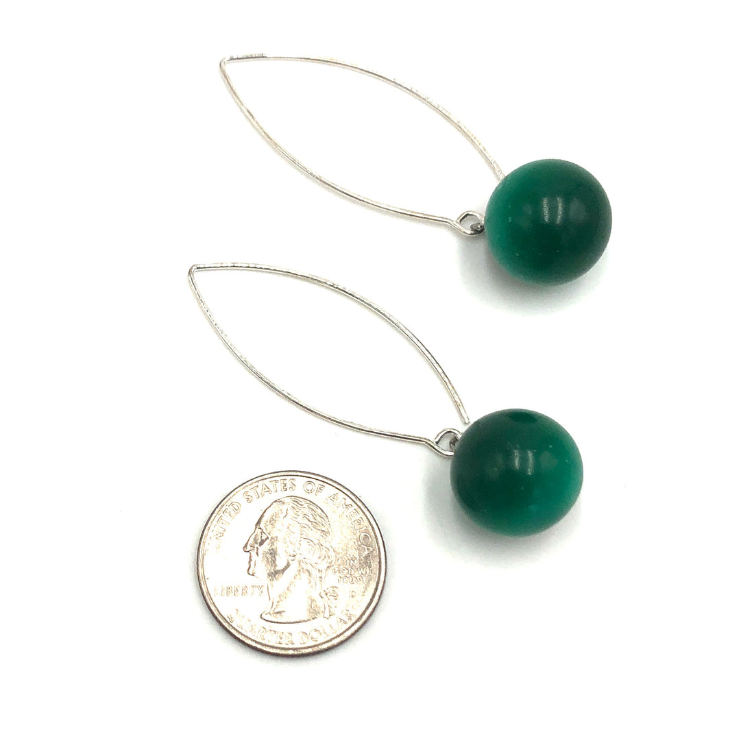 Emerald Green Moonglow Statement Earrings