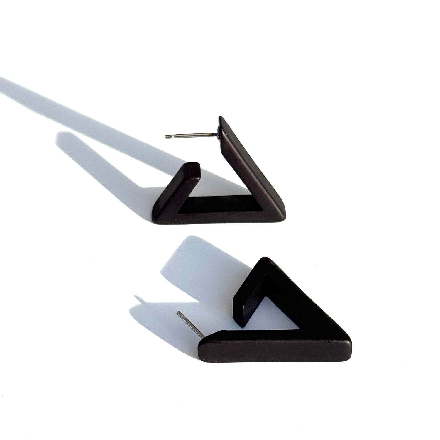 Triangle Frosted Lucite Hoop Earrings