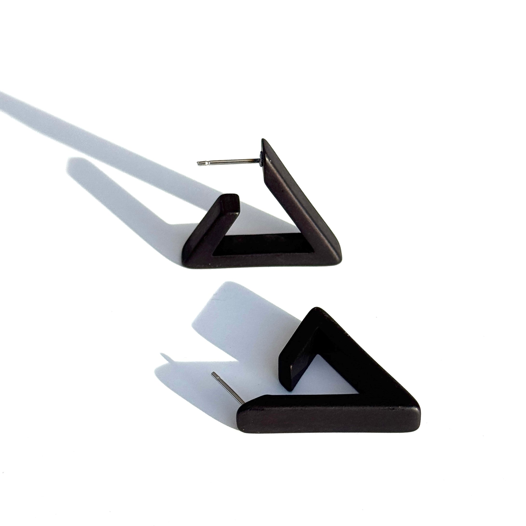 Triangle Frosted Lucite Hoop Earrings