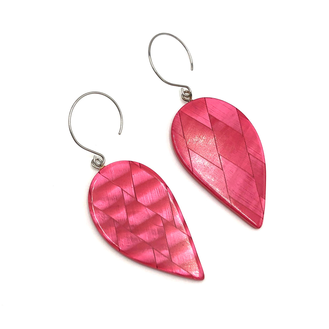 Pink Leaf Moonglow Statement Earrings