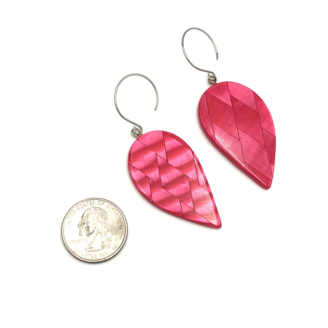 Pink Leaf Moonglow Statement Earrings
