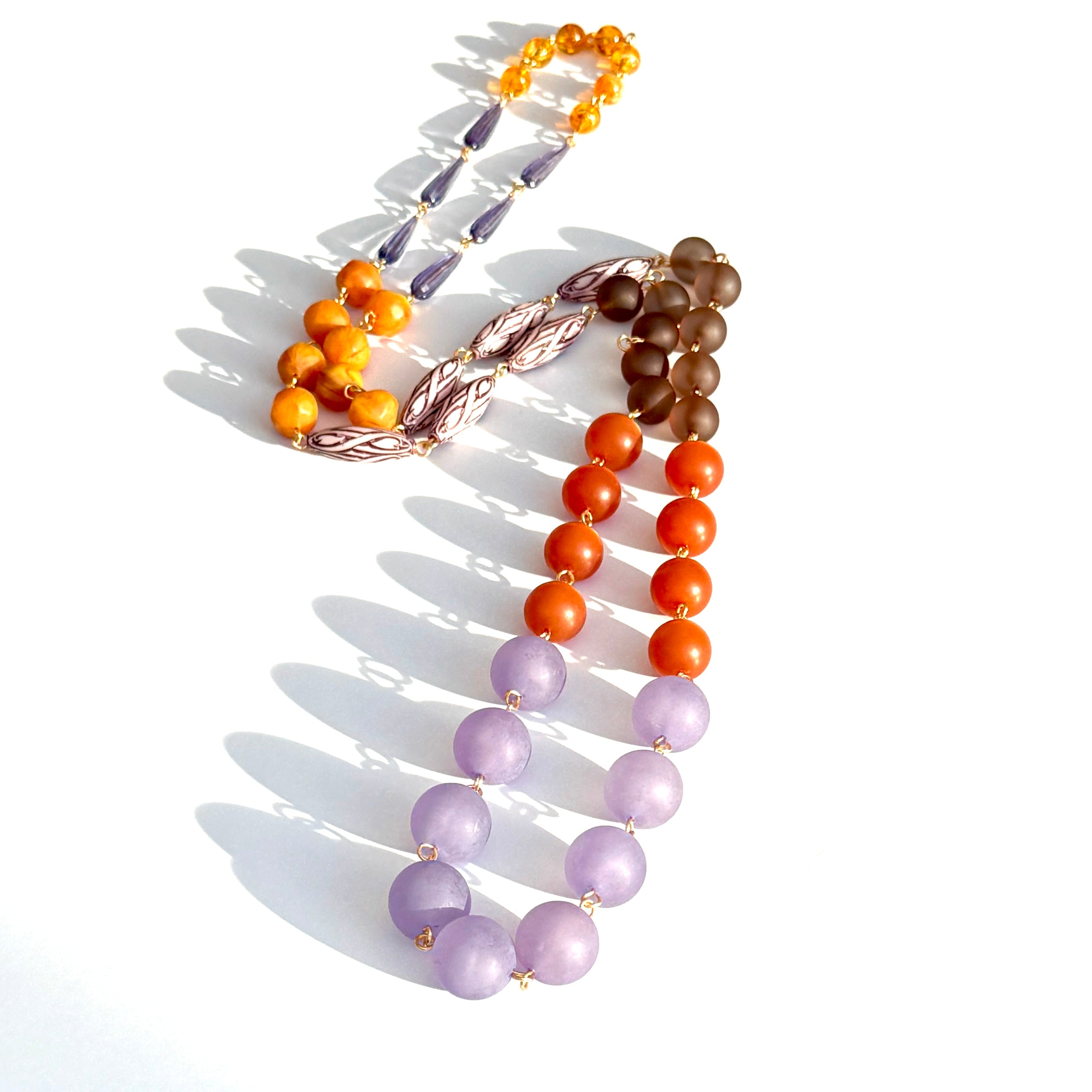 Periwinkle Copper Rosary-Chained Rope Necklace