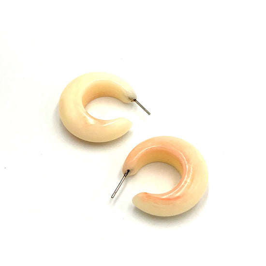 Peach & Cream Marbled Joy Hoop Earrings