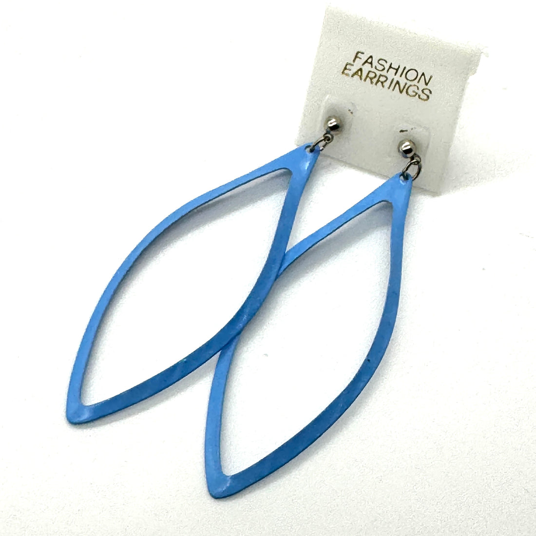 Blue Hollow Leaf Earrings - Kooky Deadstock Earrings *Final Sale