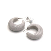 marbled grey lucite hoop earrings