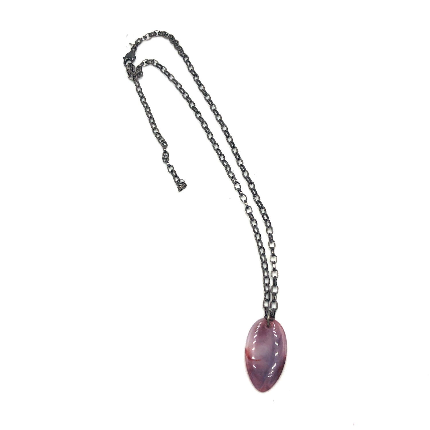 Mauve Marbled Oval Necklace - UnBoxing 