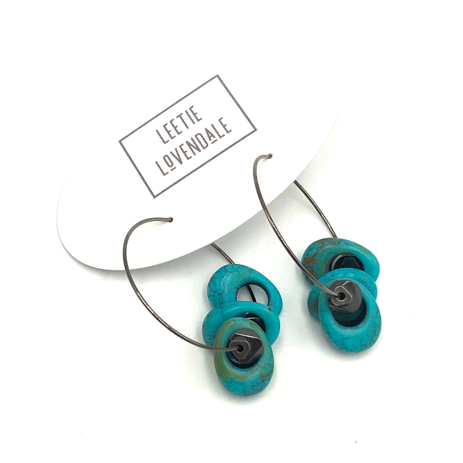 Turquoise Chunky Cluster Hoop Earrings - Unboxing 