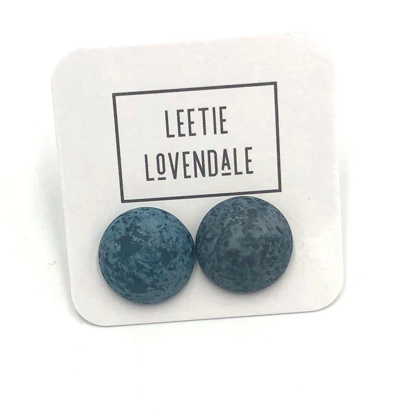 Speckled Gray Blue Retro Button Studs - UnBoxing 