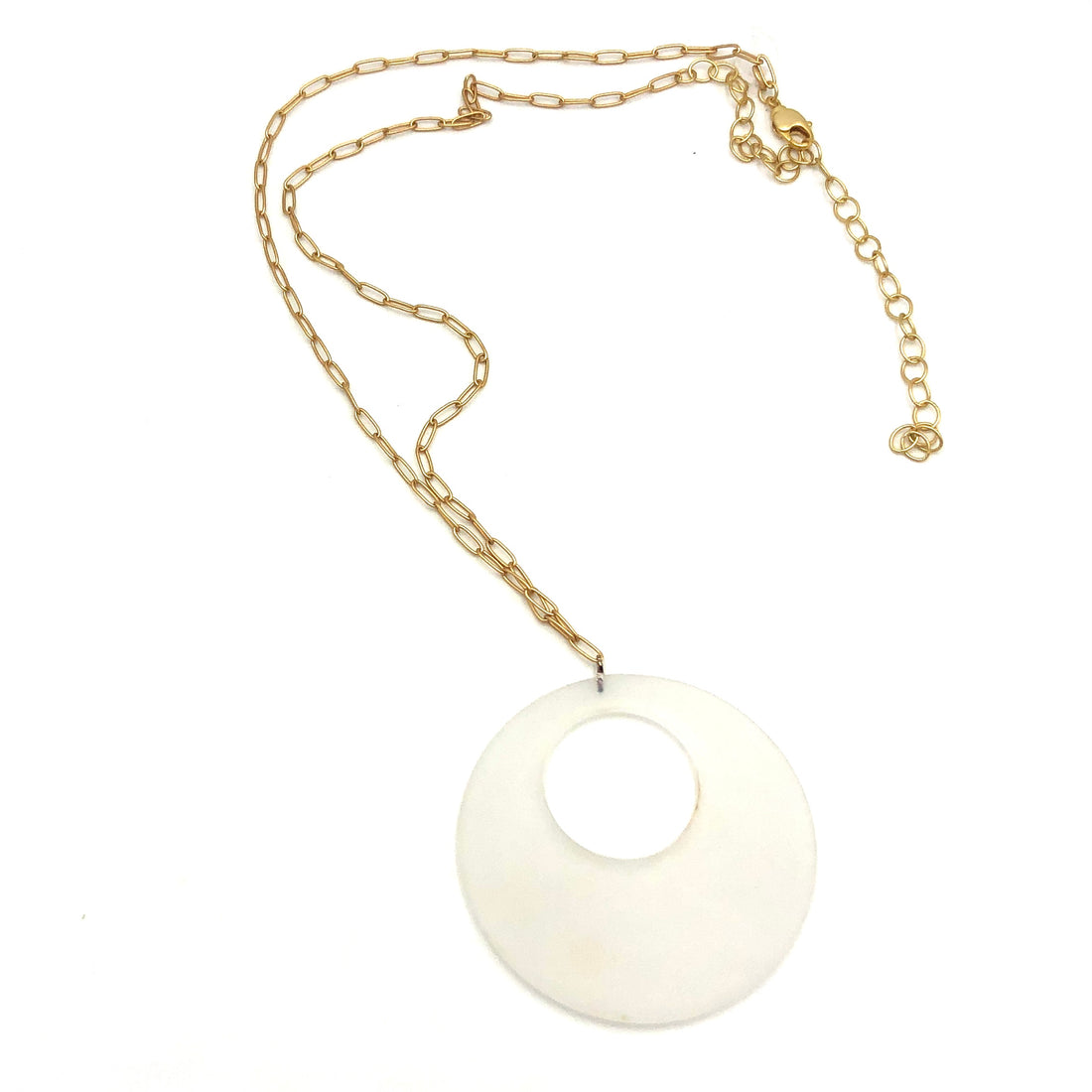 Clear Frosted Gold Medium Necklace