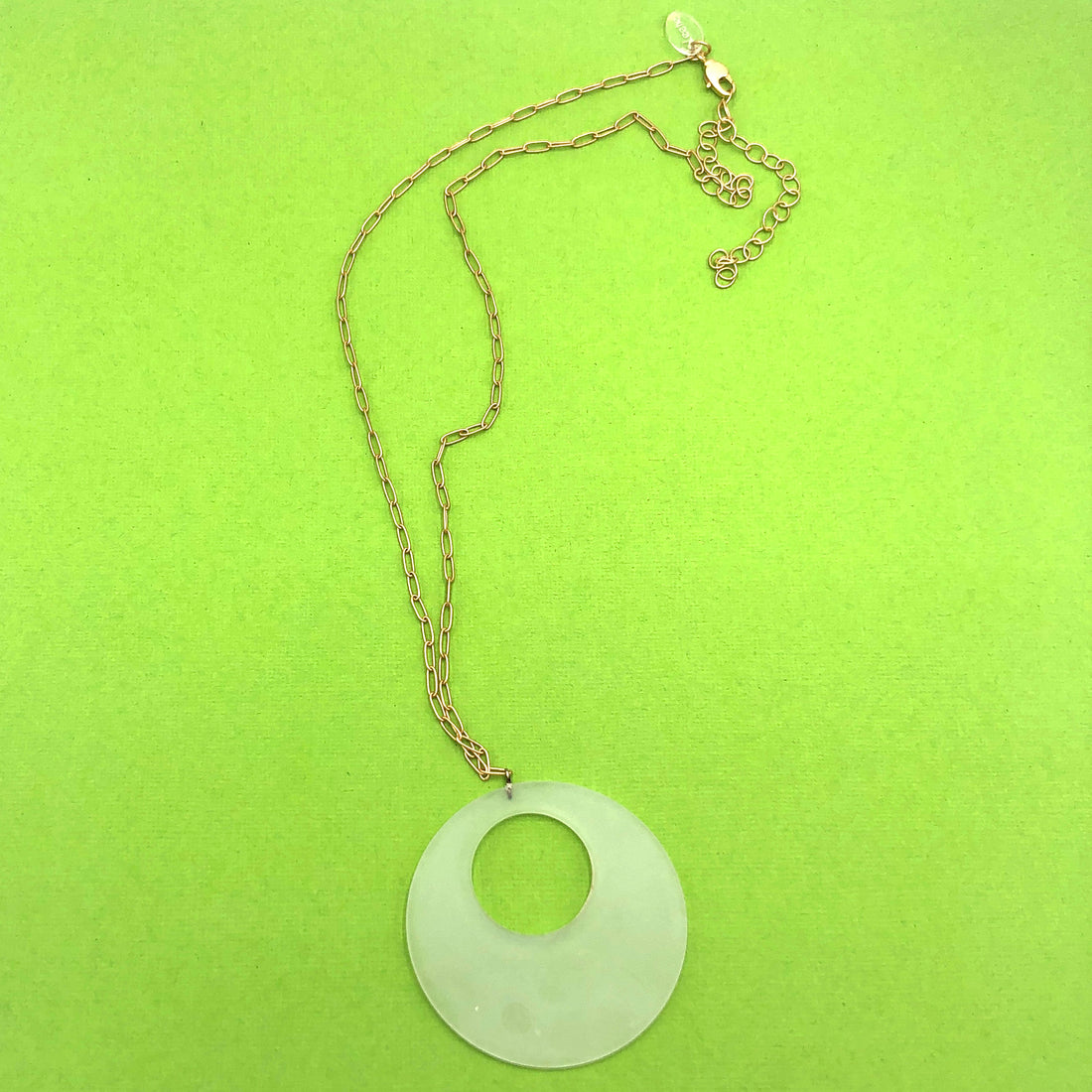 Clear Frosted Gold Medium Necklace