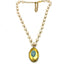 Pearl necklace with a gold locket on a white background