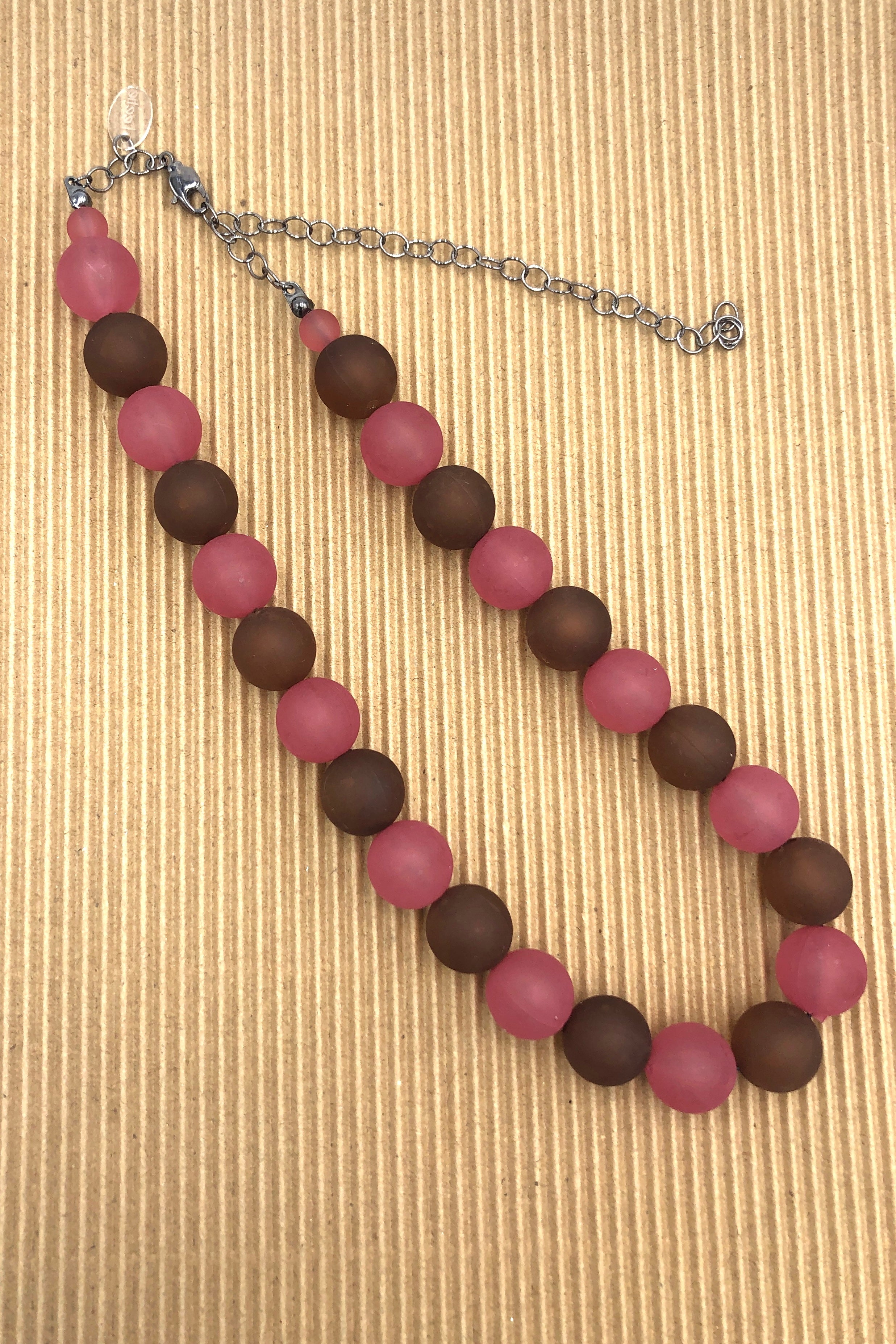 Mahogany &amp; Cranberry Marco Necklace