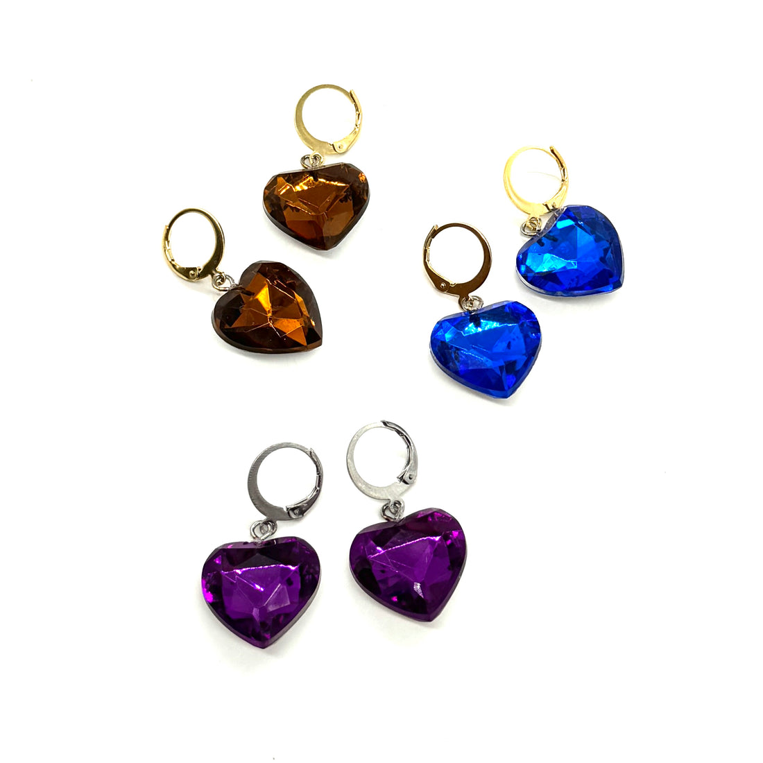 Shine On Heart Drop Earrings *Leetie Dealio!*