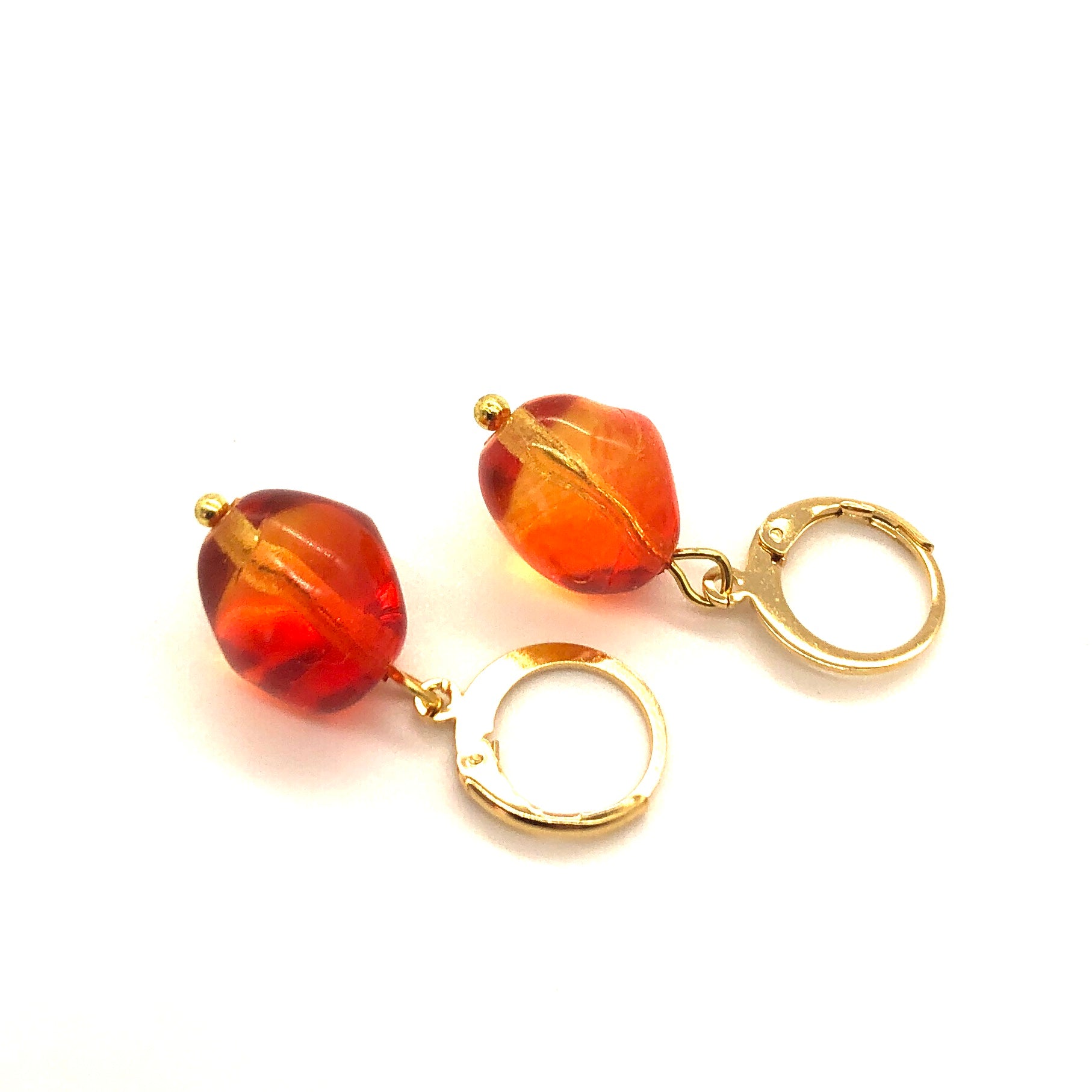 Fire &amp; Water Glass Drop Earrings