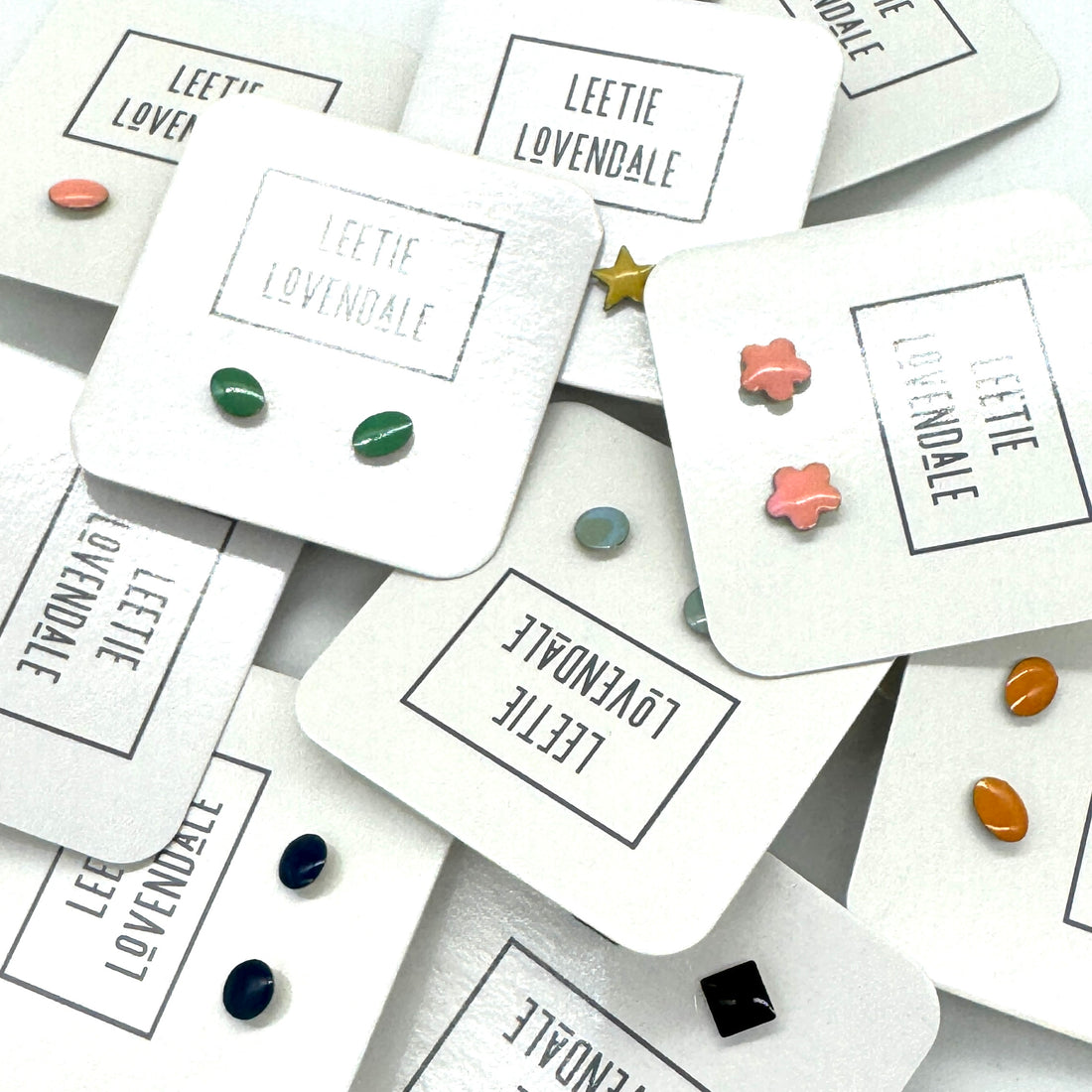 Buttercream Circle Studs - Little Deadstock Vintage Enamel Stud Earrings