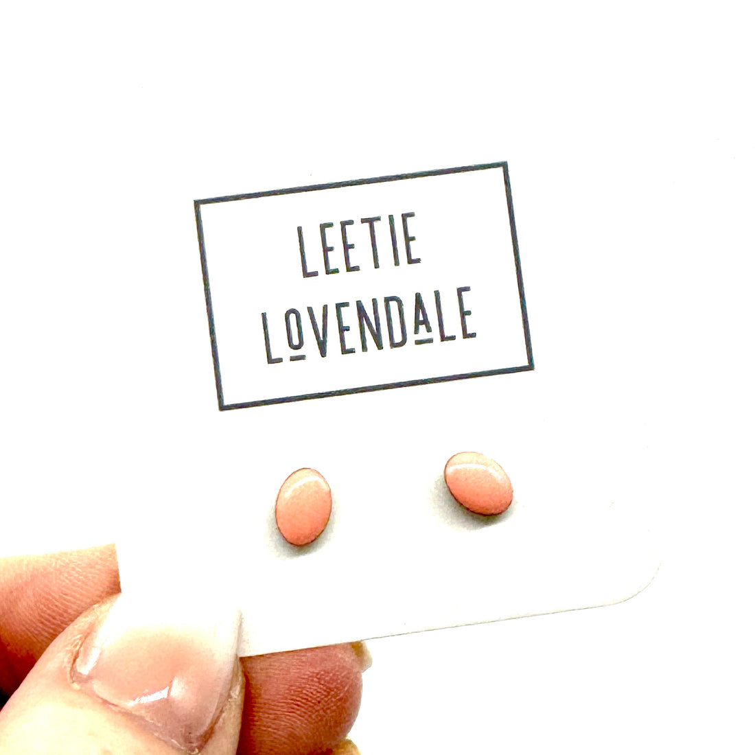 Pink Oval Studs - Little Deadstock Vintage Enamel Stud Earrings