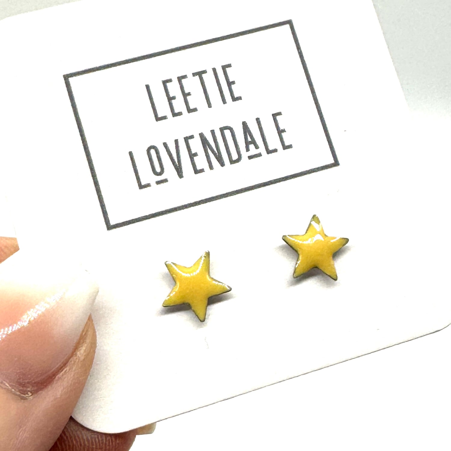 Yellow Star Studs - Little Deadstock Vintage Enamel Stud Earrings