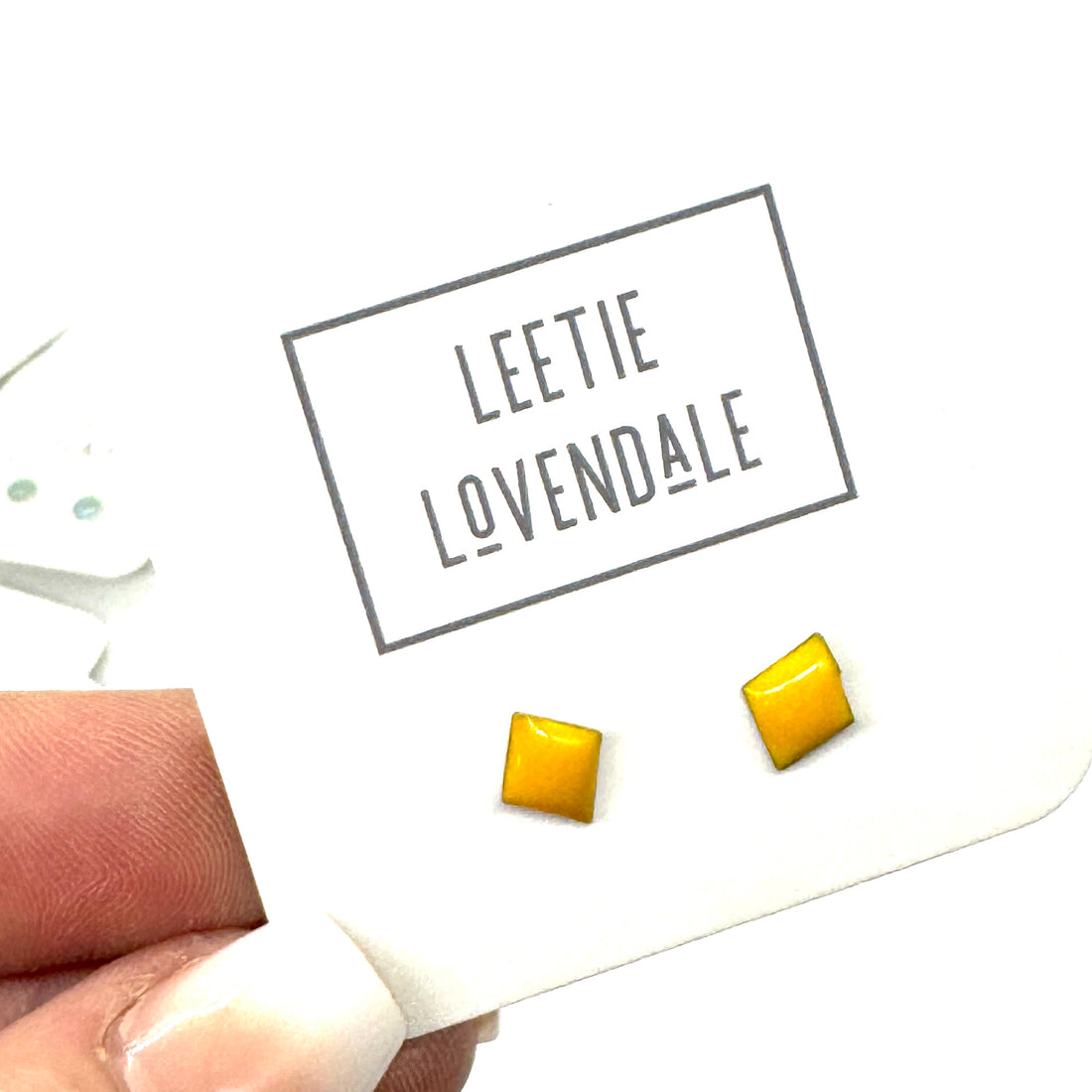 Yellow Diamond Studs - Little Deadstock Vintage Enamel Stud Earrings