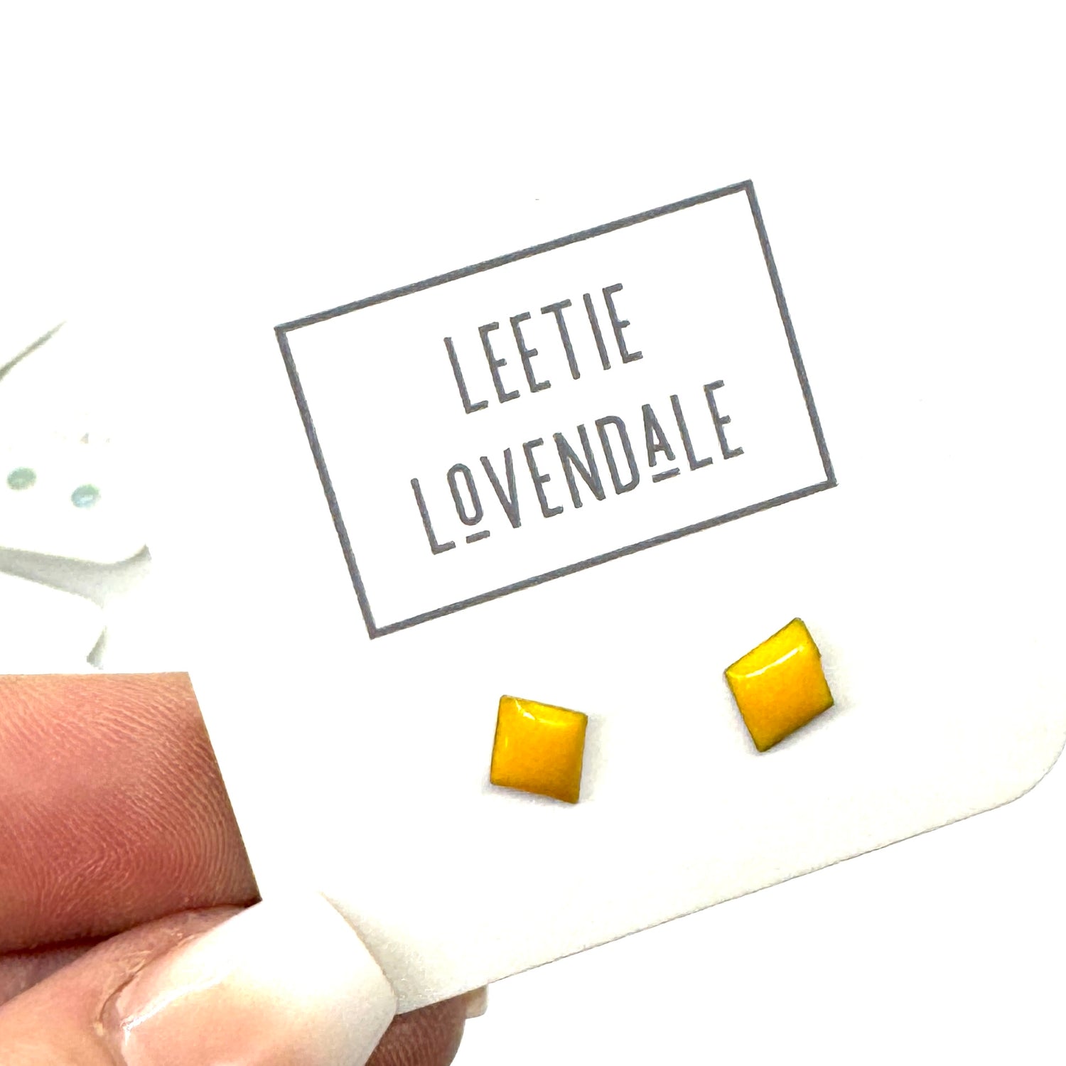 Yellow Diamond Studs - Little Deadstock Vintage Enamel Stud Earrings