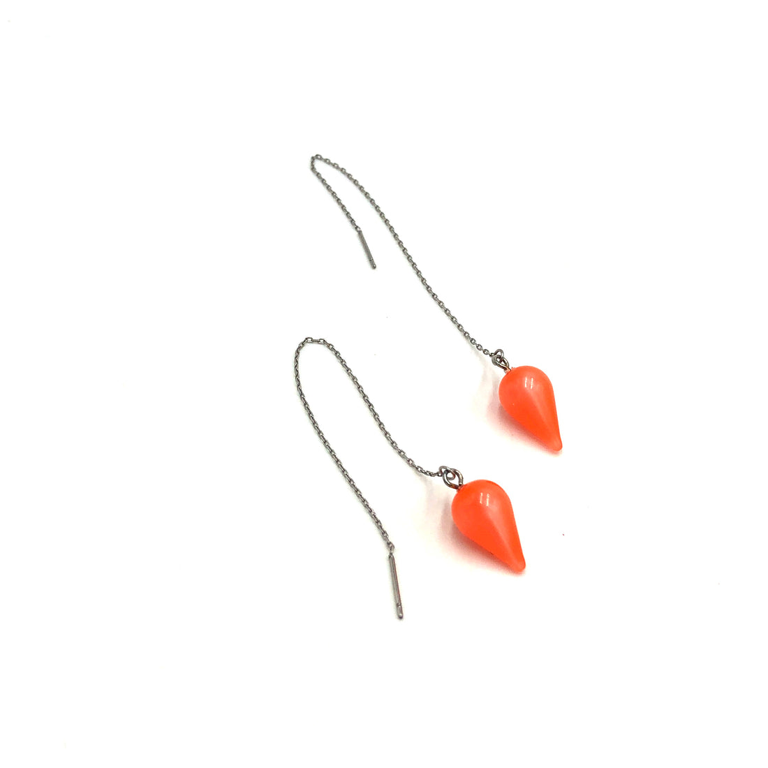 Neon Melon Moonglow Spike Threader Earrings