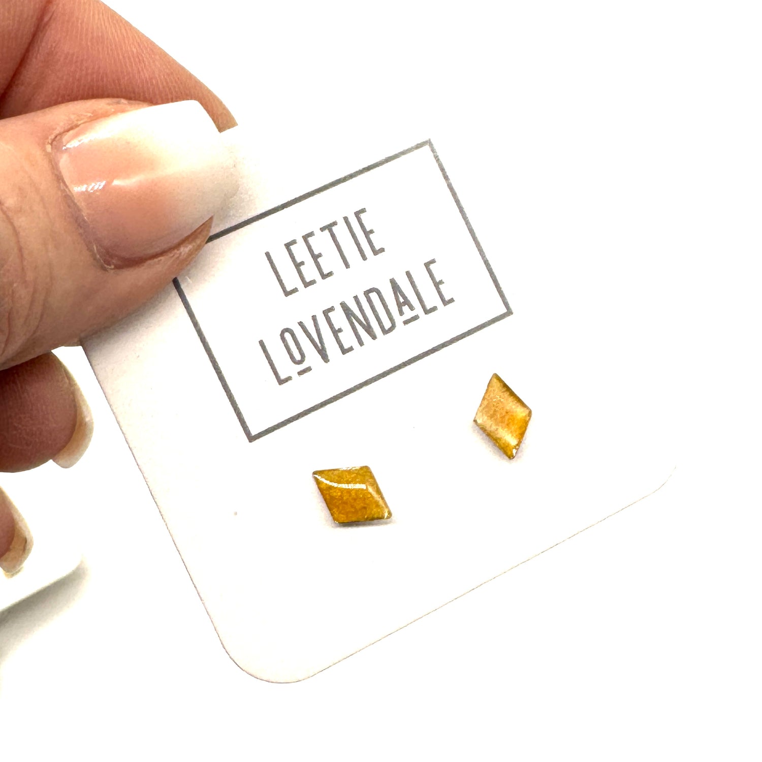 Golden Yellow Diamond Studs - Little Deadstock Vintage Enamel Stud Earrings