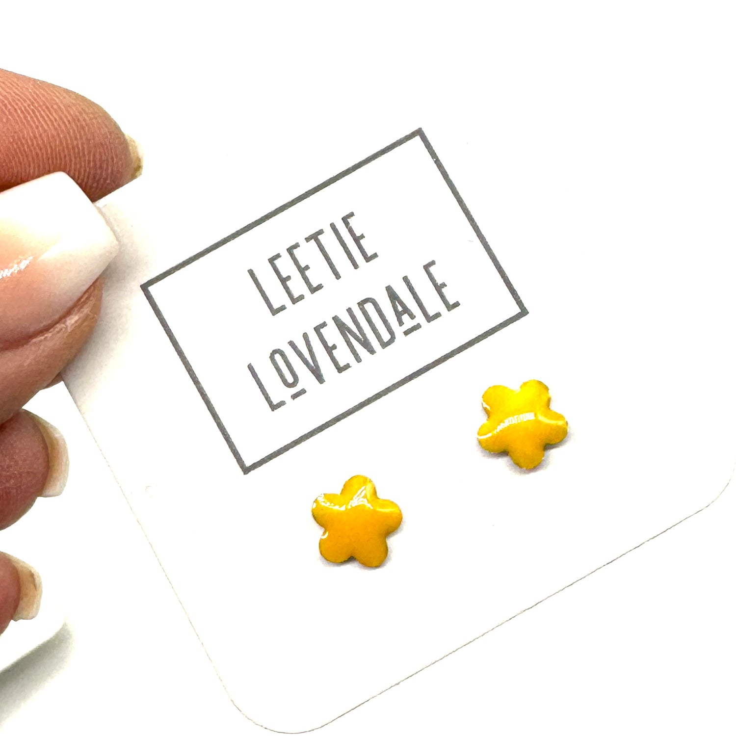 Yellow Daisy Studs - Little Deadstock Vintage Enamel Stud Earrings