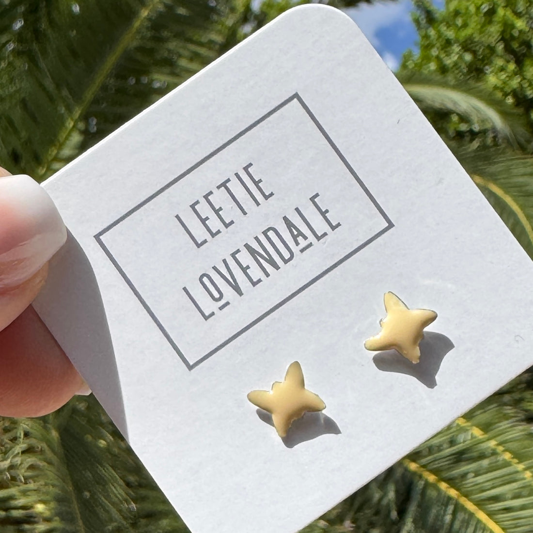 Buttercream Butterfly Studs - Little Deadstock Vintage Enamel Stud Earrings