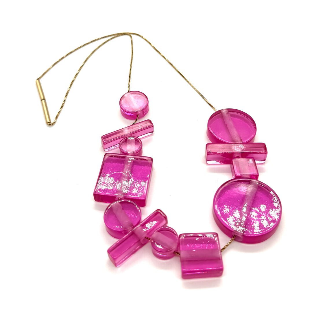OOAK - Vintage Pink Lucite Geometry Necklace *Final Sale*