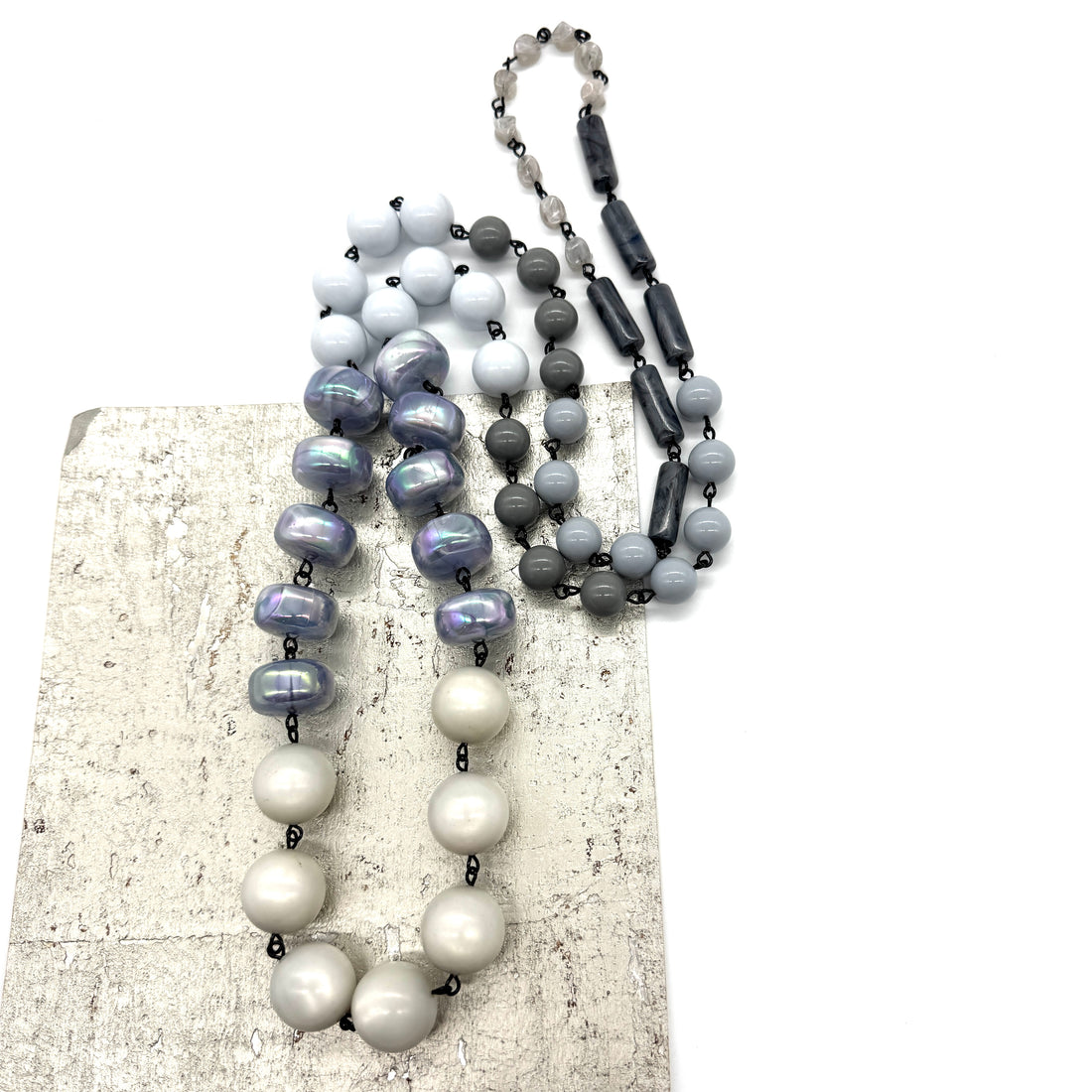 Grey &amp; Glow Rosary-Chained Rope Necklace