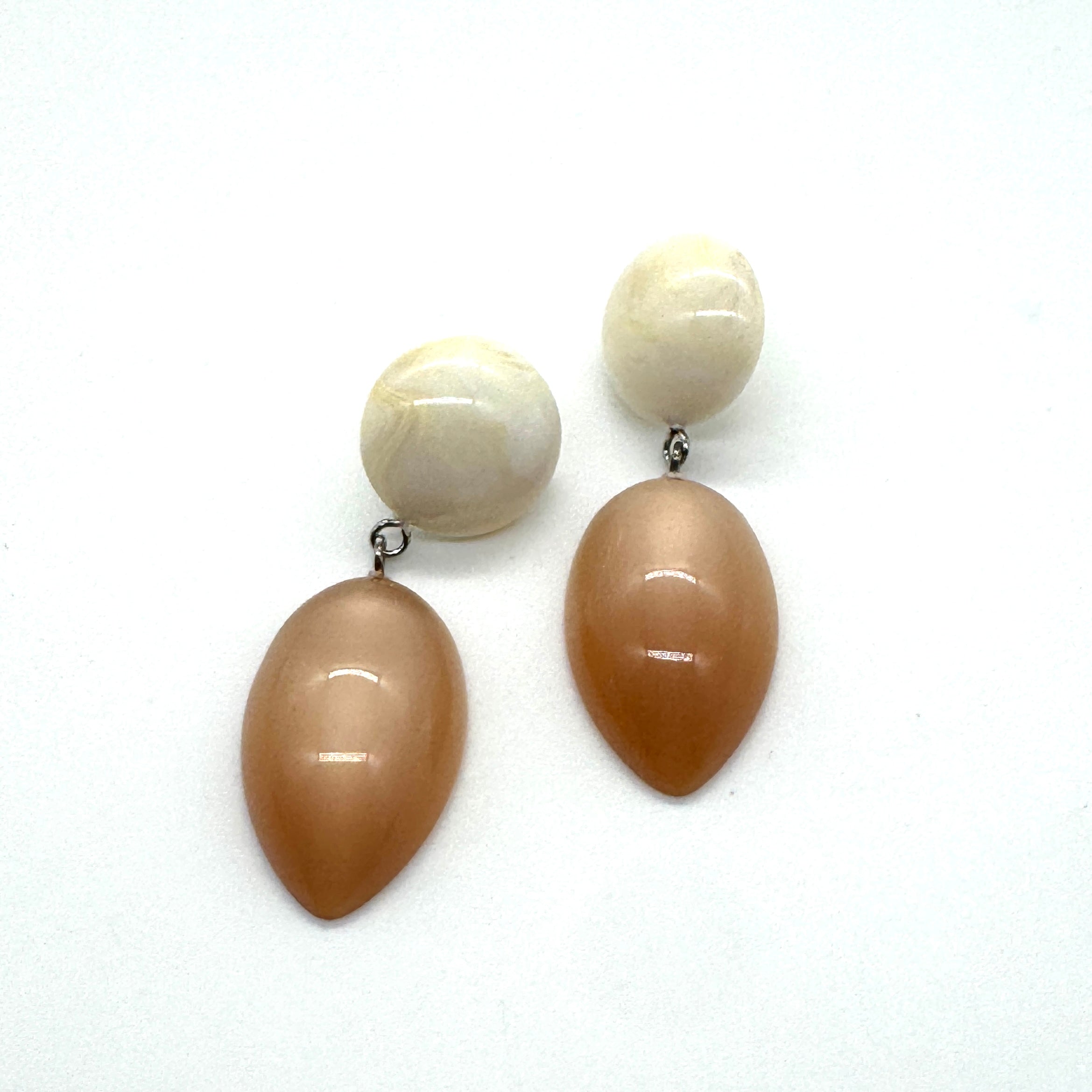 Champagne &amp; Cream Drop Earrings