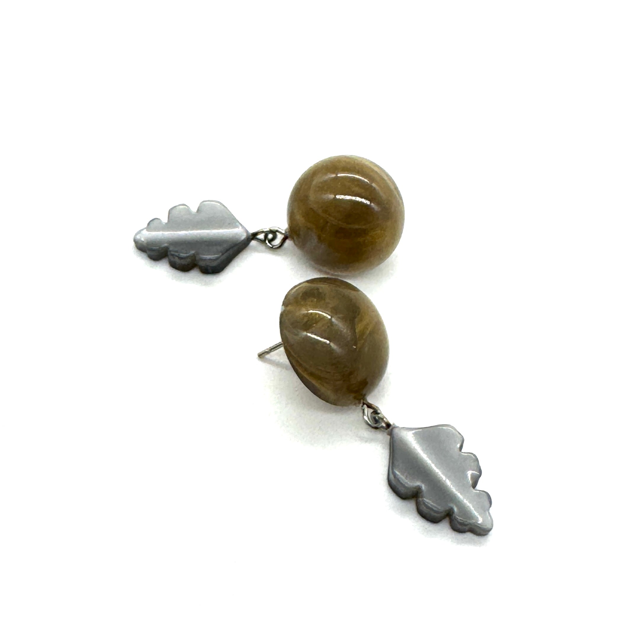 Silver Leaf Glow Earrings