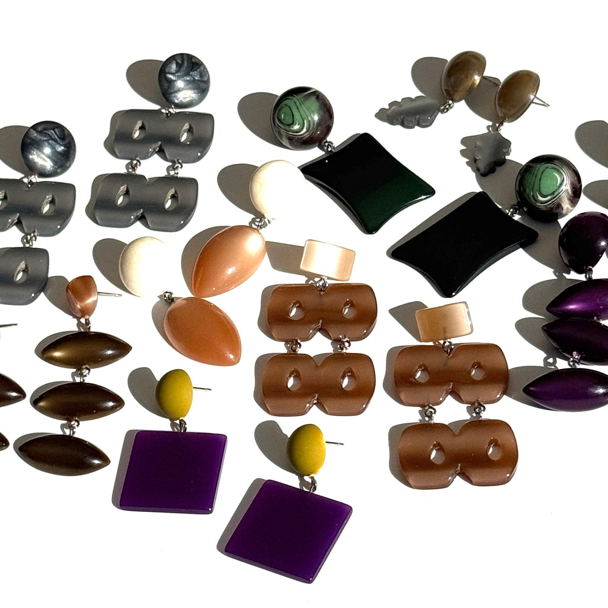 Purple Moonglow Triple Pod Drop Earrings