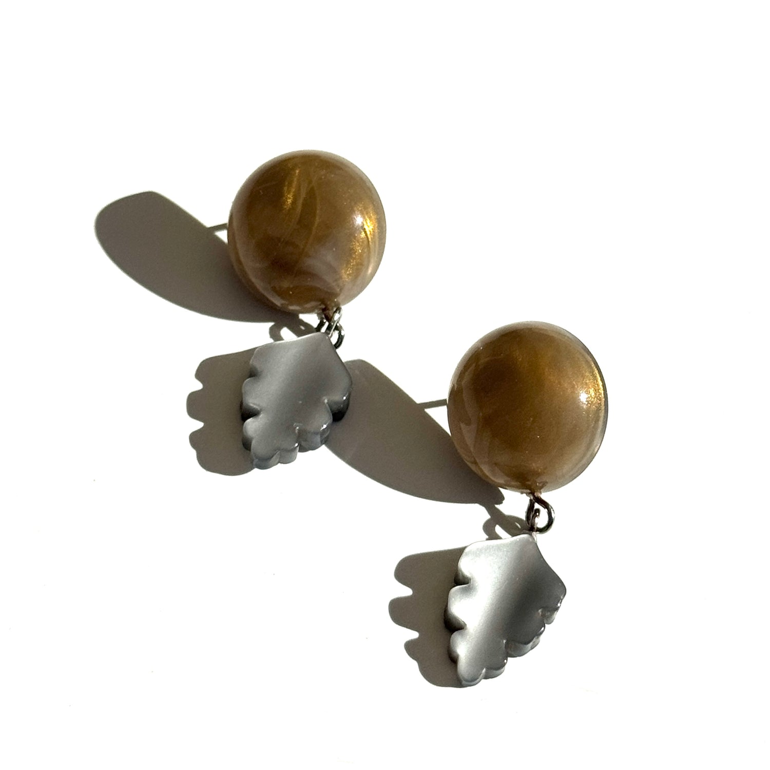 Silver Leaf Glow Earrings