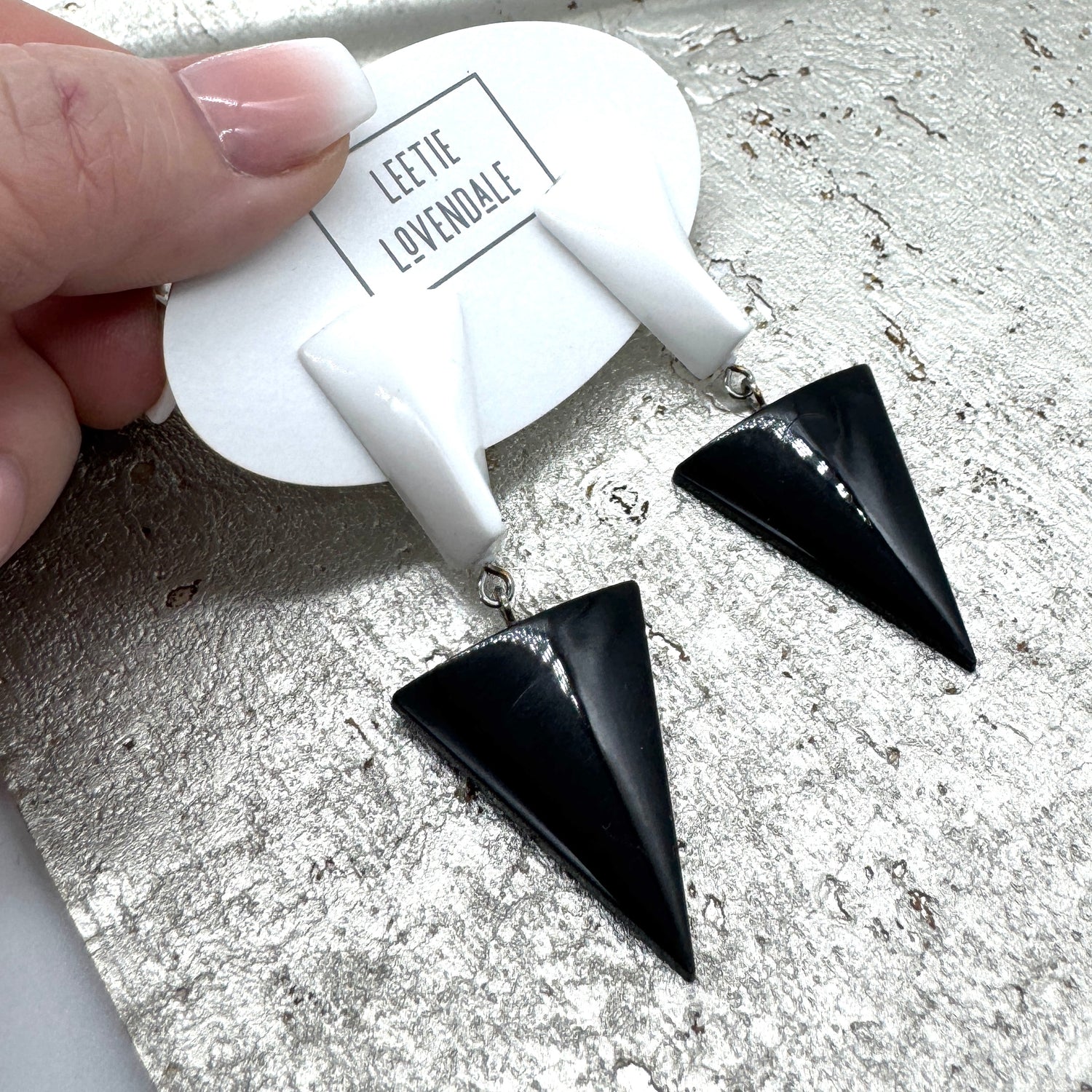 black and white sleek earrings