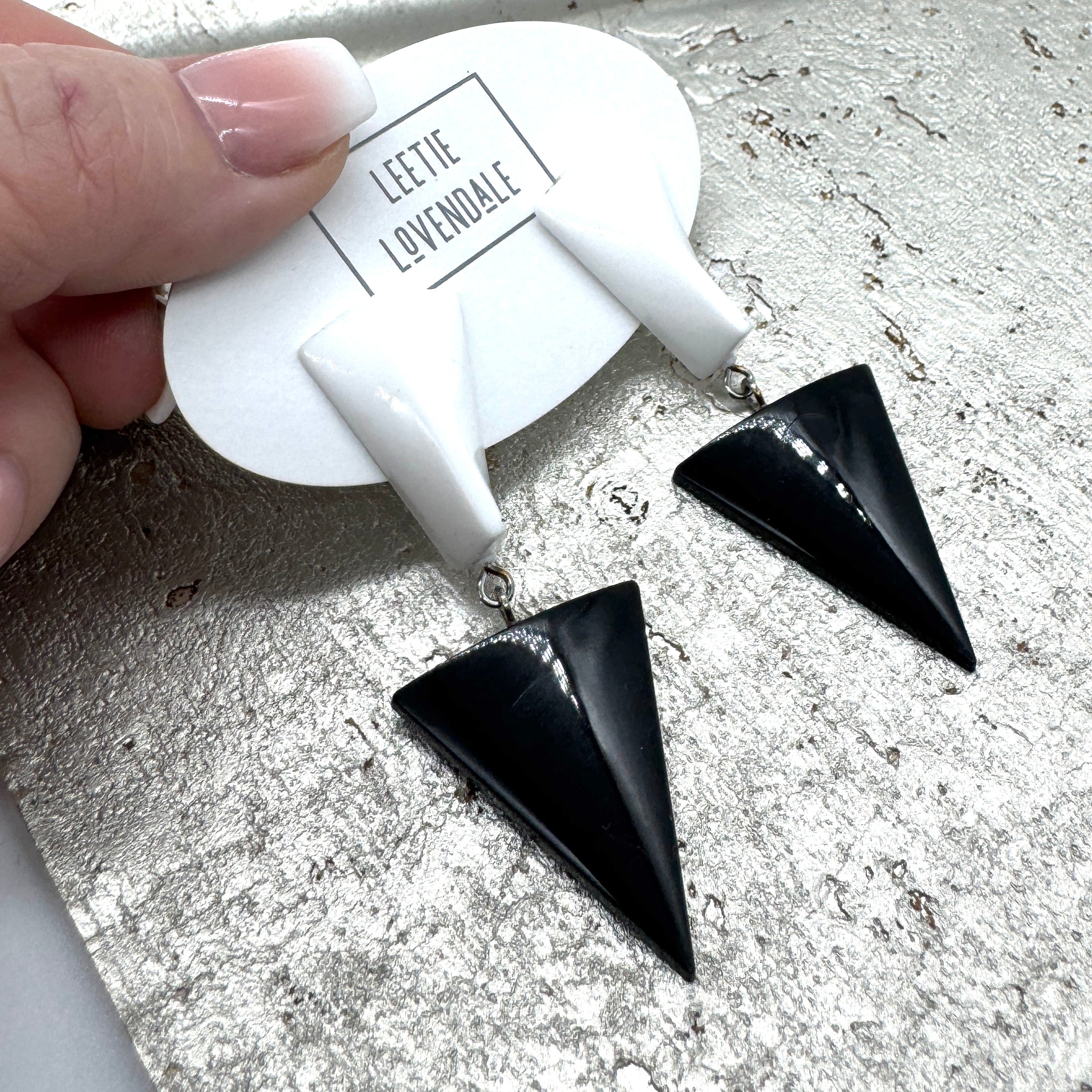black and white sleek earrings