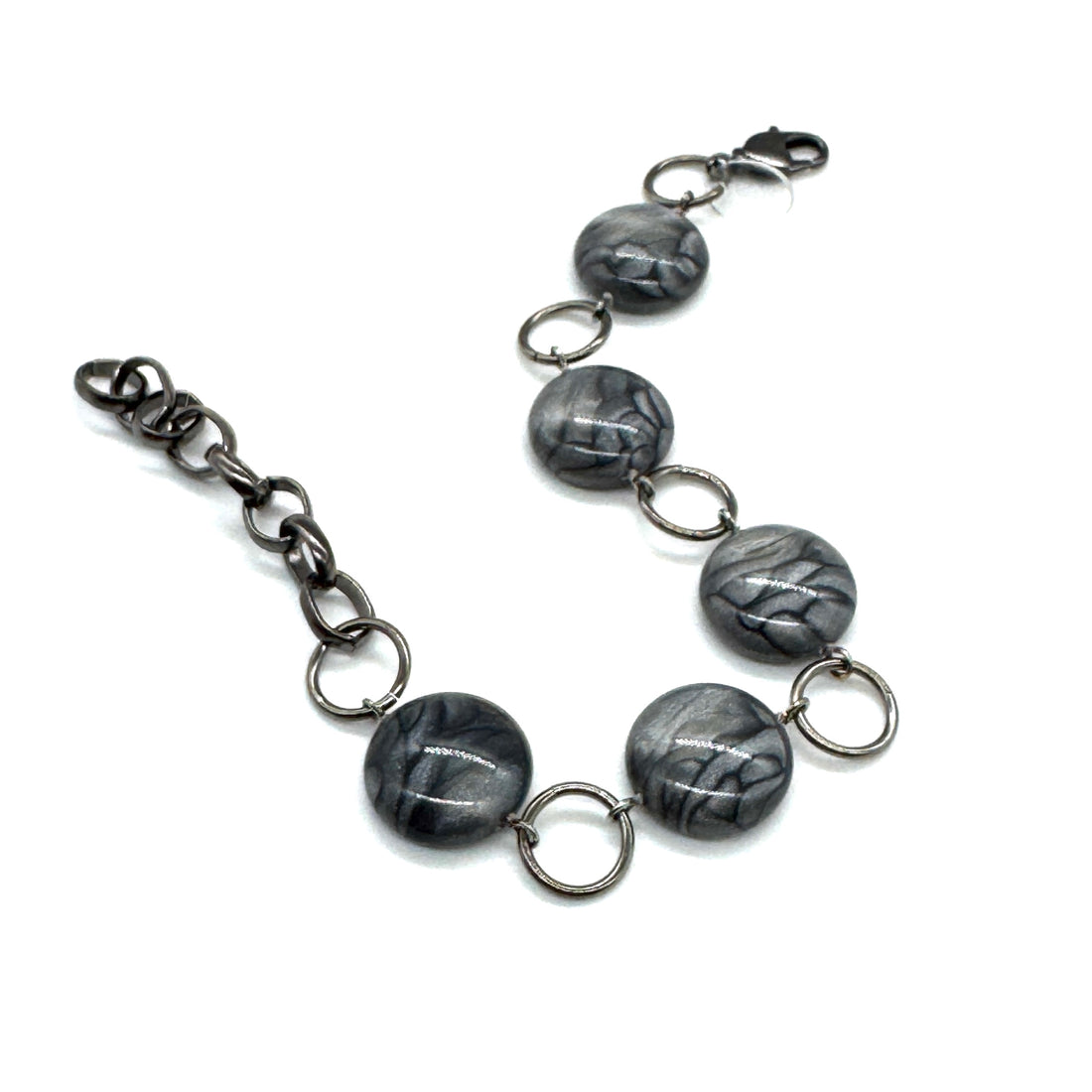 Metallic Marbled Aura Glow Stations Bracelet