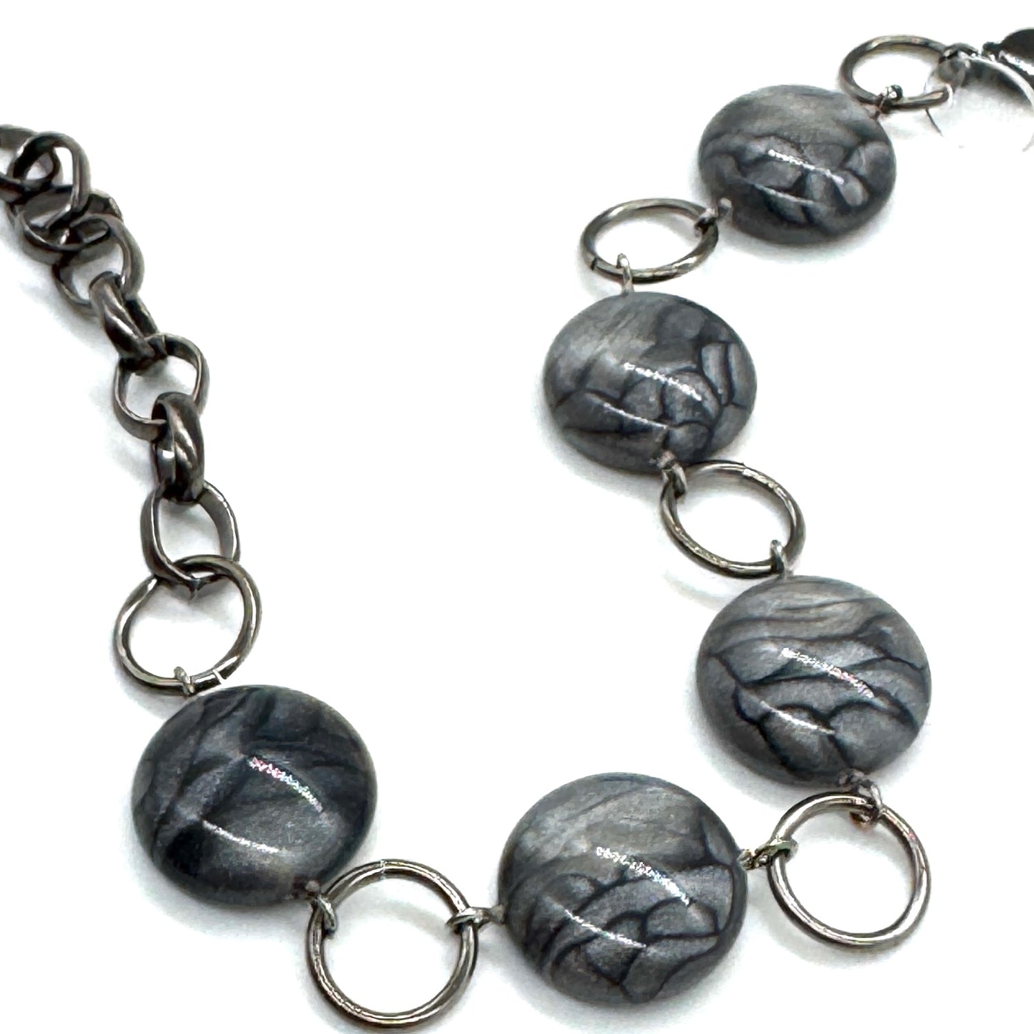 Metallic Marbled Aura Glow Stations Bracelet