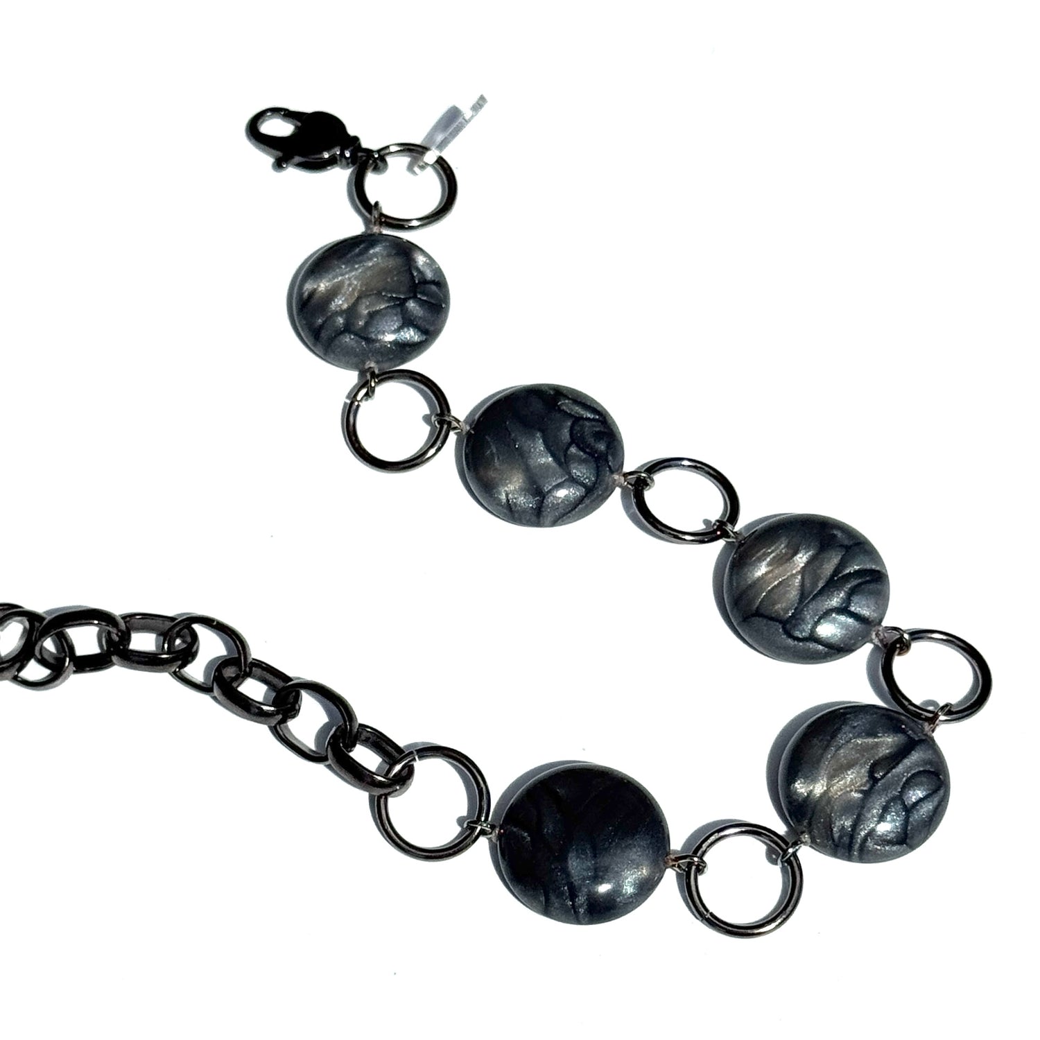 Metallic Marbled Aura Glow Stations Bracelet