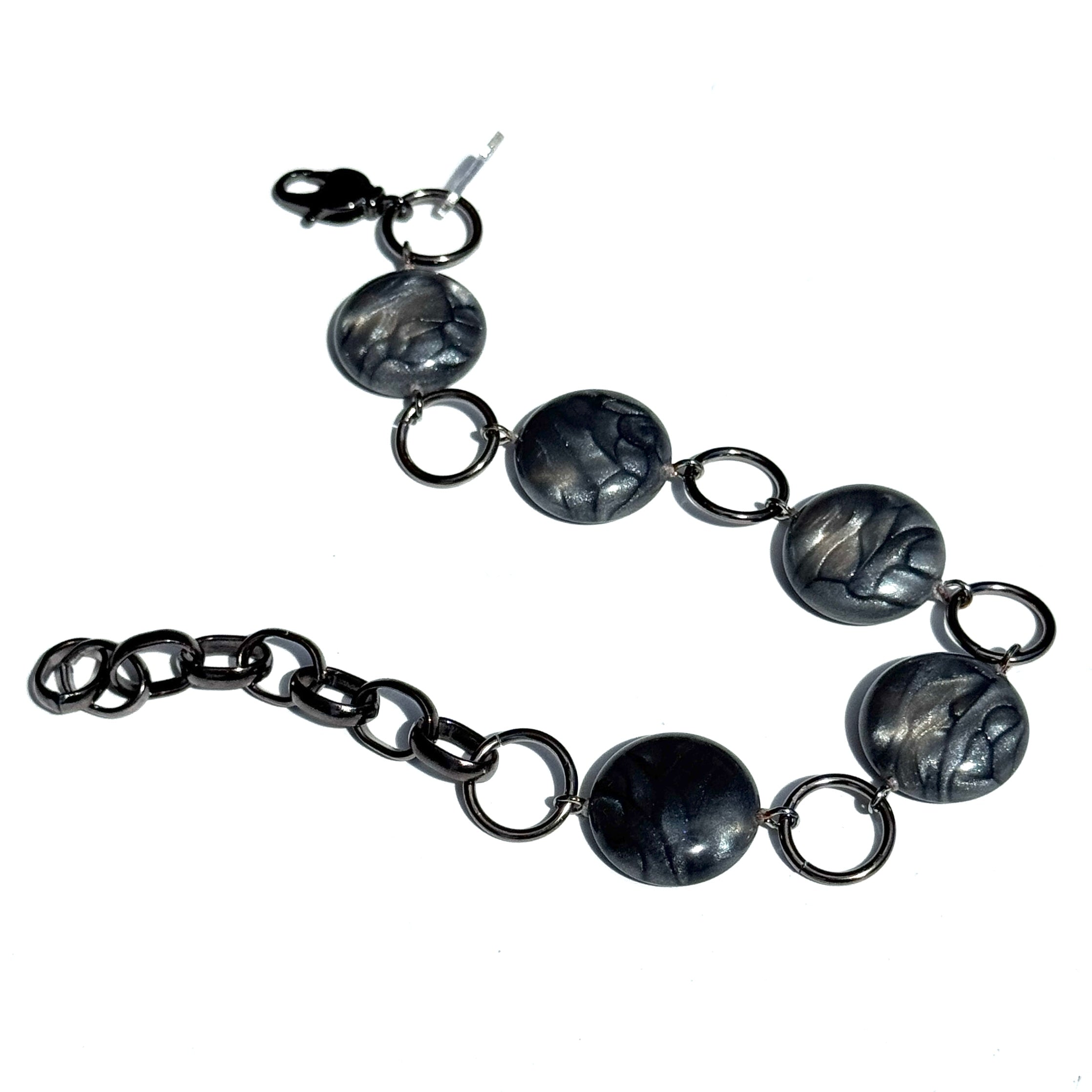 Metallic Marbled Aura Glow Stations Bracelet