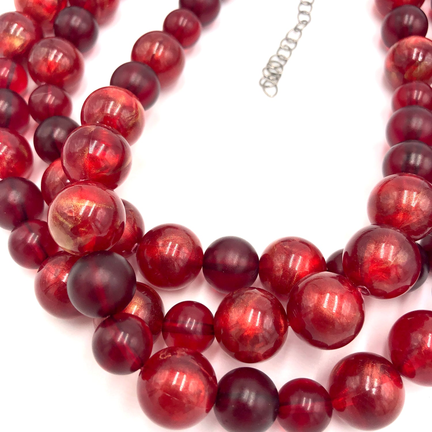 Ruby Red Luster Morgan Necklace
