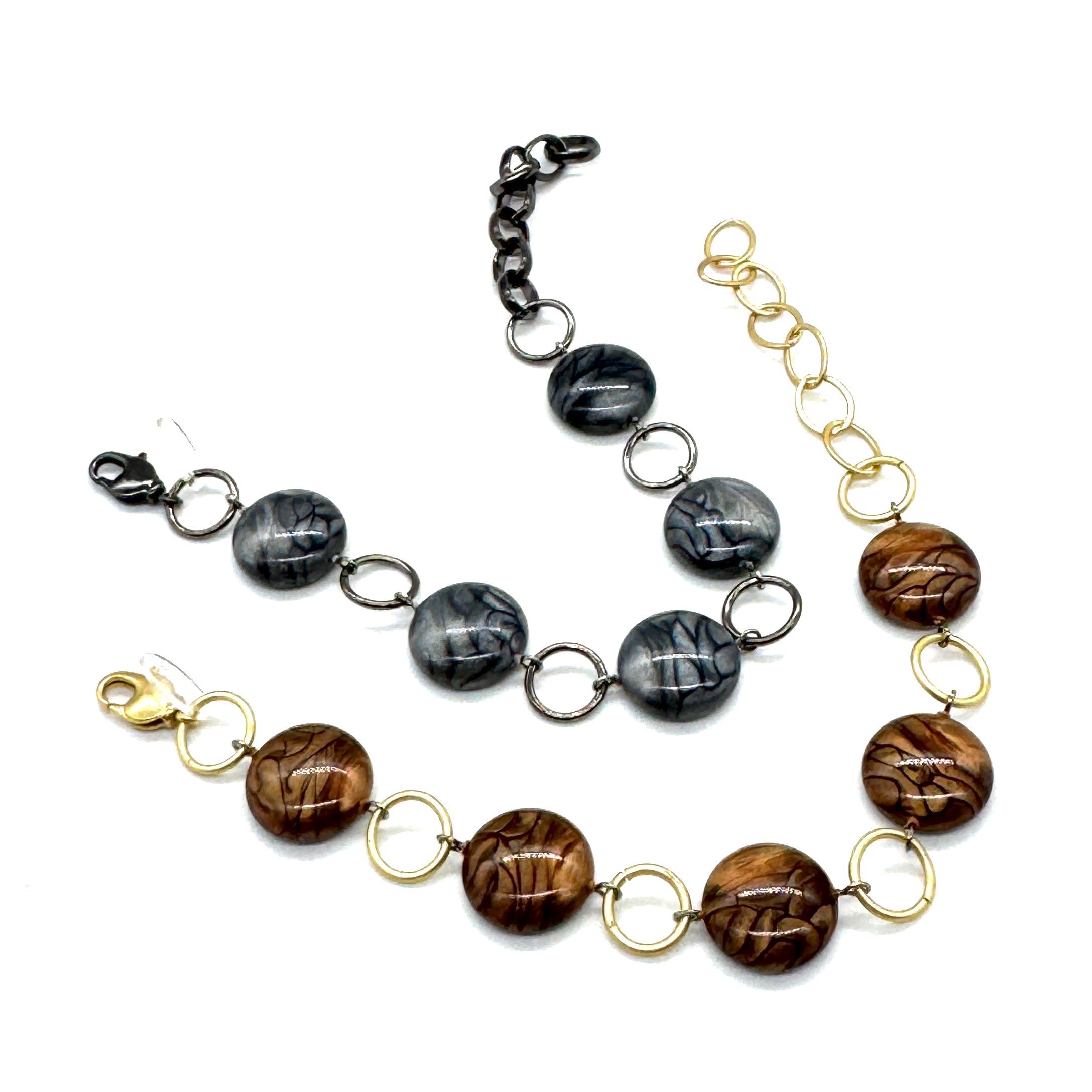 Metallic Marbled Aura Glow Stations Bracelet