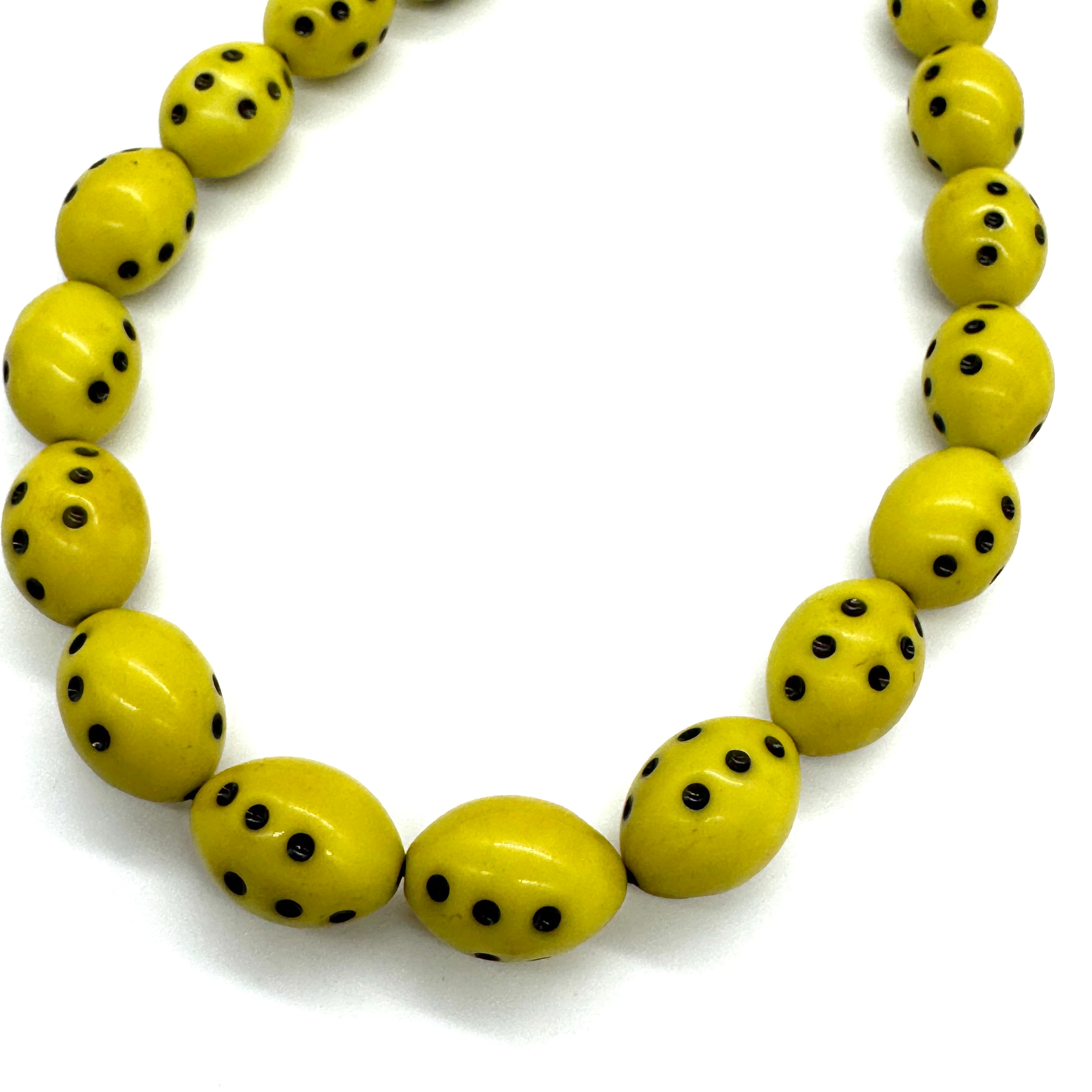 Chartreuse Golden Polka Dot Marco Necklace