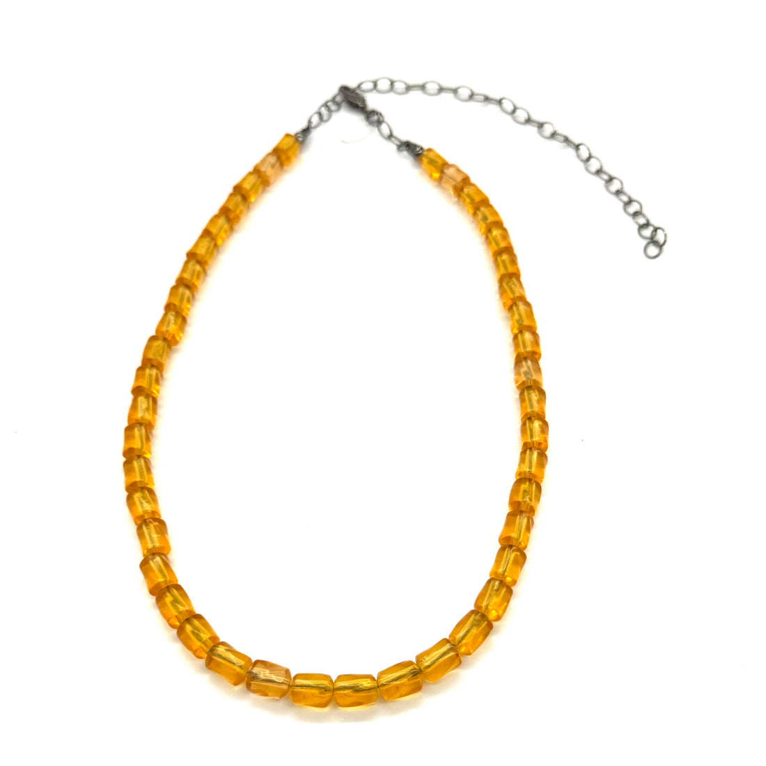 Transparent Orange Tube Marco Necklace