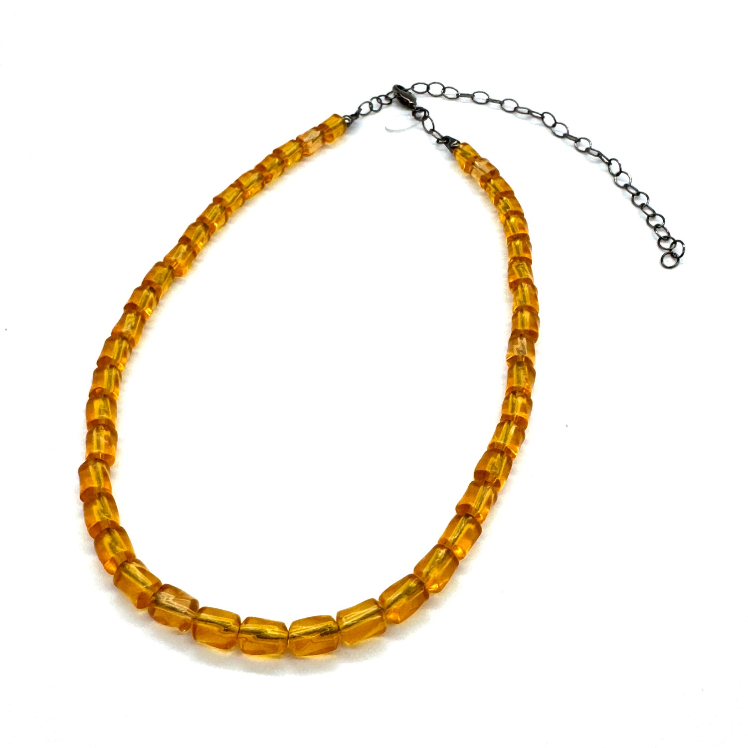 Transparent Orange Tube Marco Necklace