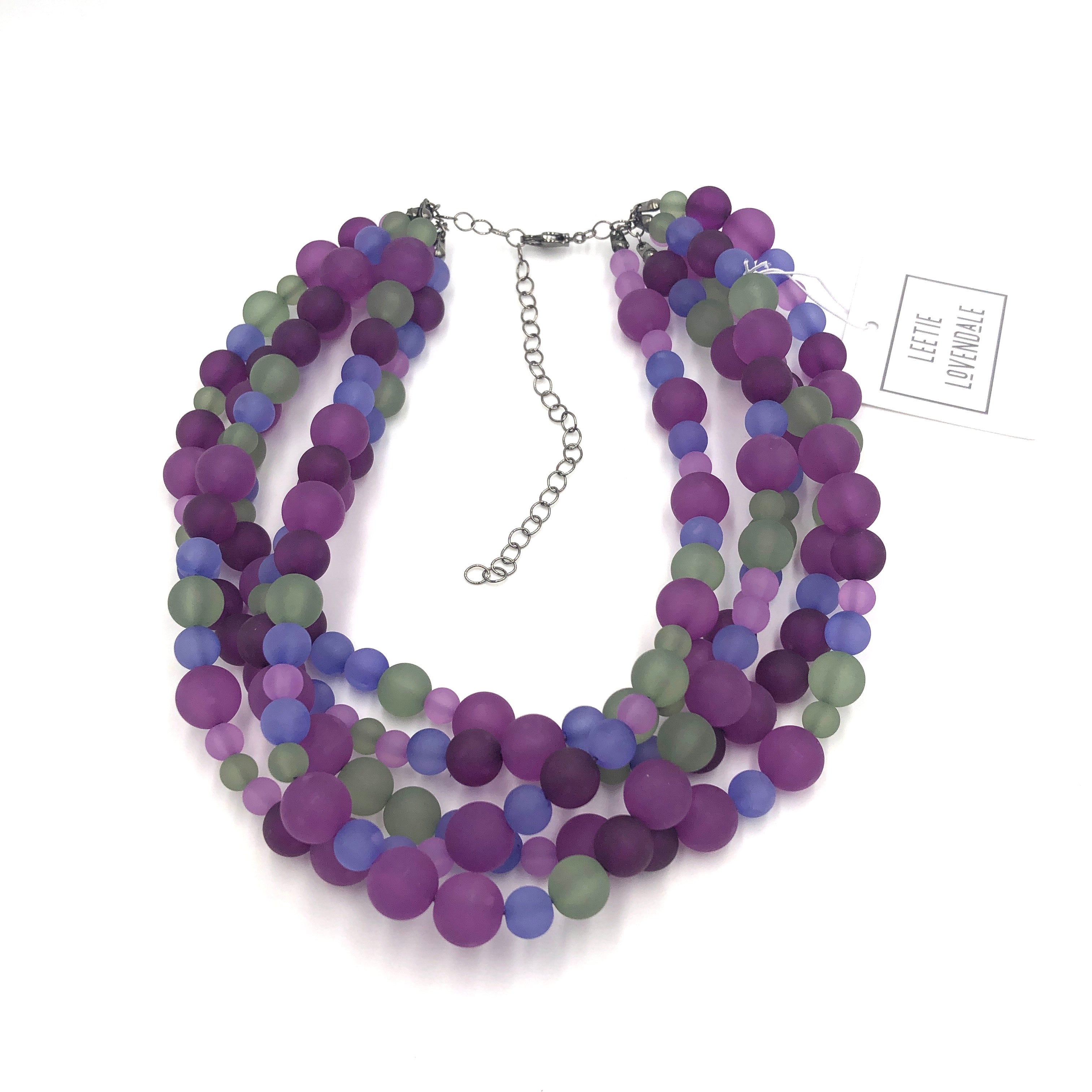 frosted gem lucite necklace